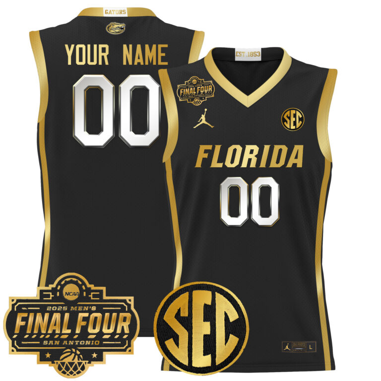 Men Florida Gators 2025 Final Four Patch NCAA black Custom Jersey